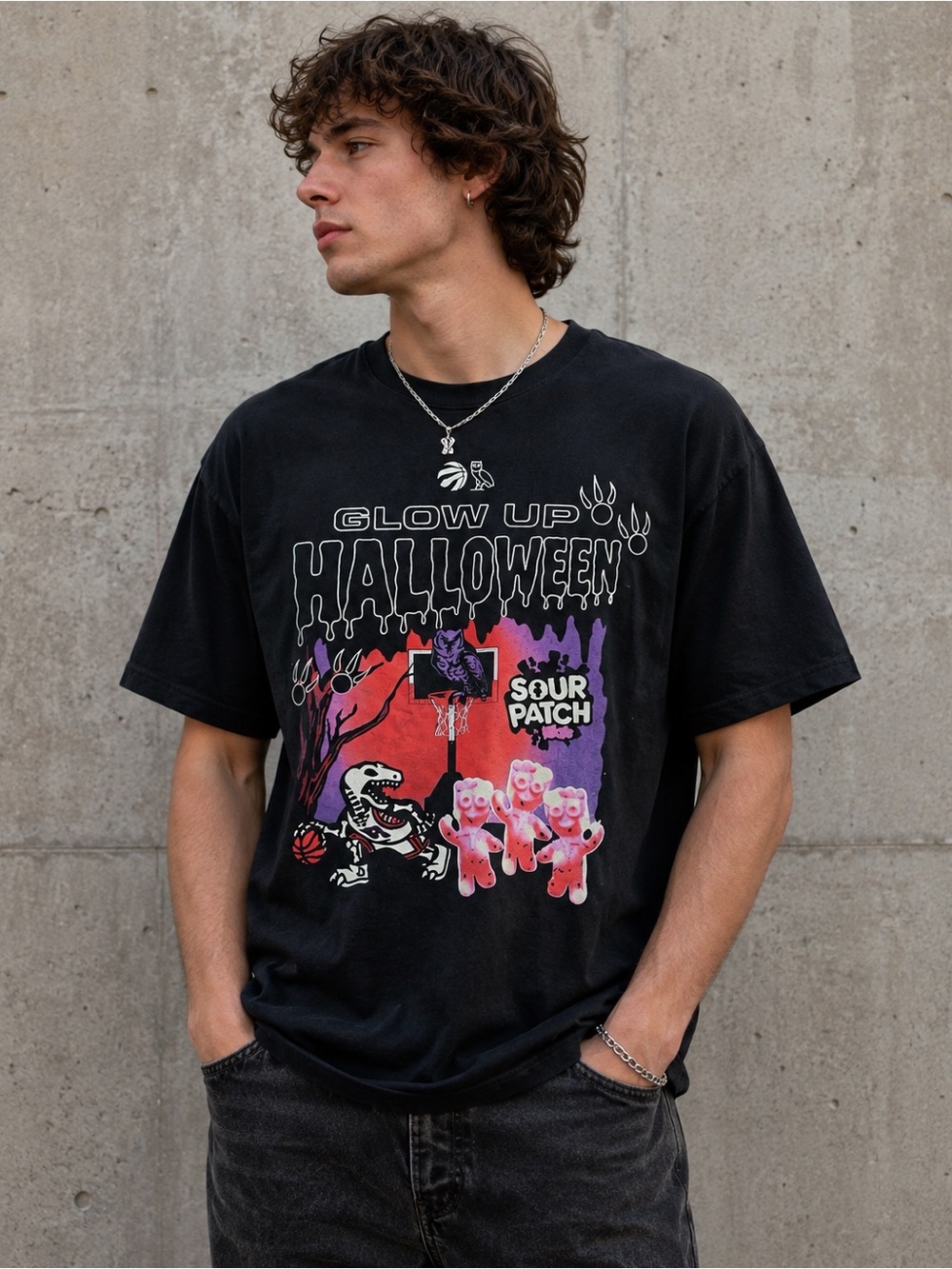 October’s Very Own OVO x Raptors Sour Patch Halloween Graphic Tee | Large |